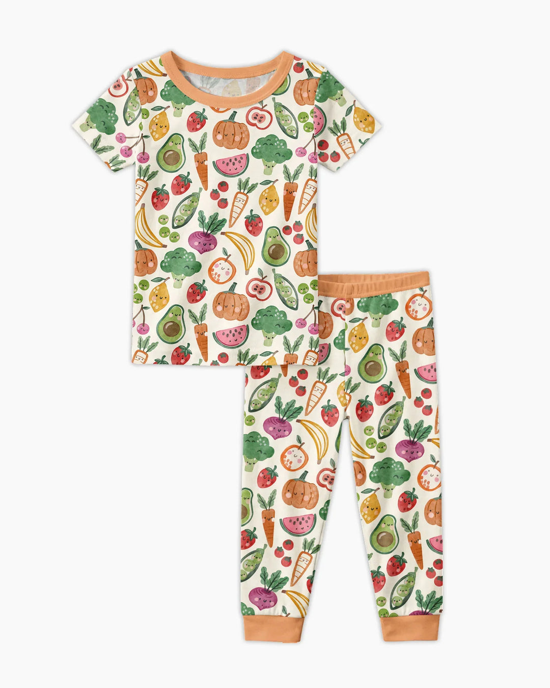Conjunto de pijama de dos piezas de manga corta de bambú