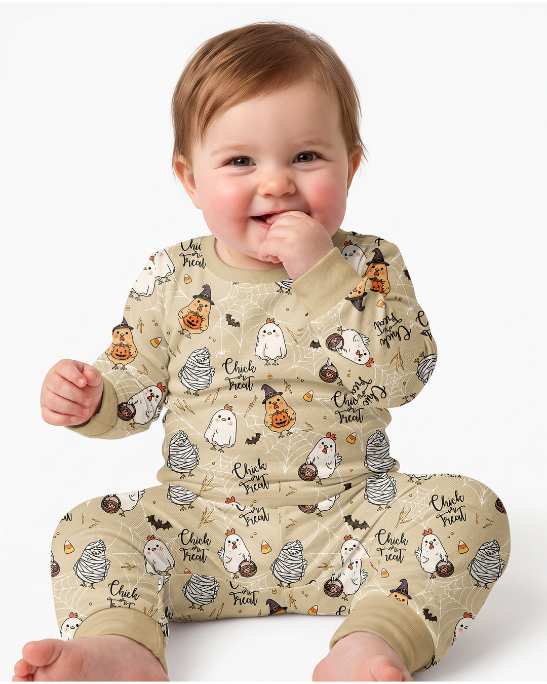 Chick Or Treat Bamboo Two Piece Long Sleeve Pajama Set