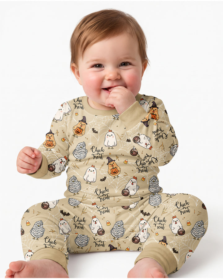 Chick Or Treat Bamboo Two Piece Long Sleeve Pajama Set