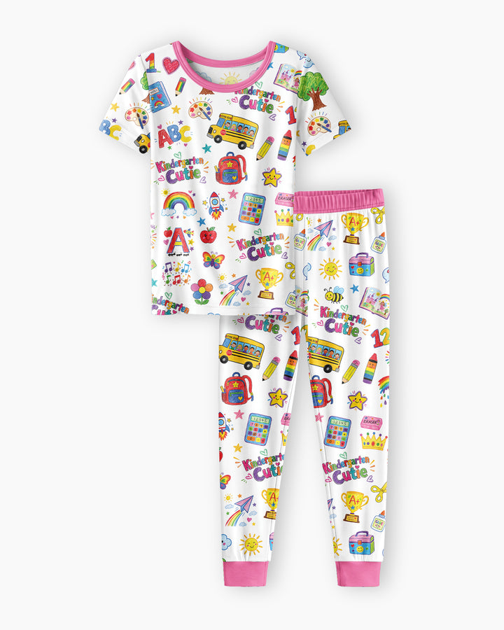 Kindergarten Cutie Bamboo Two Piece Short Sleeve Pajama Set