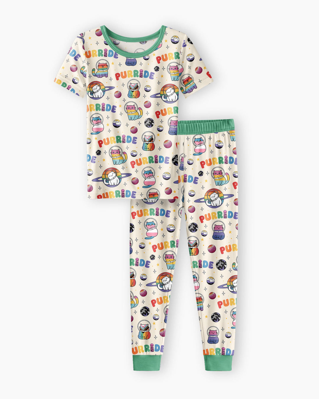 Conjunto de pijama de dos piezas de manga corta de bambú
