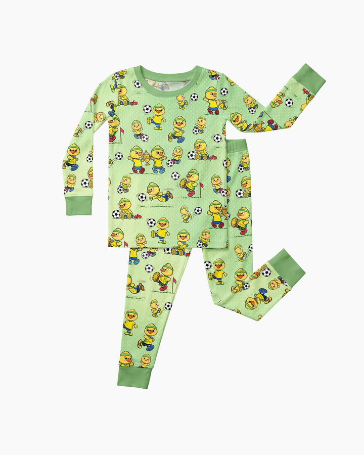 Brasil Soccer Fan Family Matching Bamboo Two Piece Long Sleeve Pajama Set