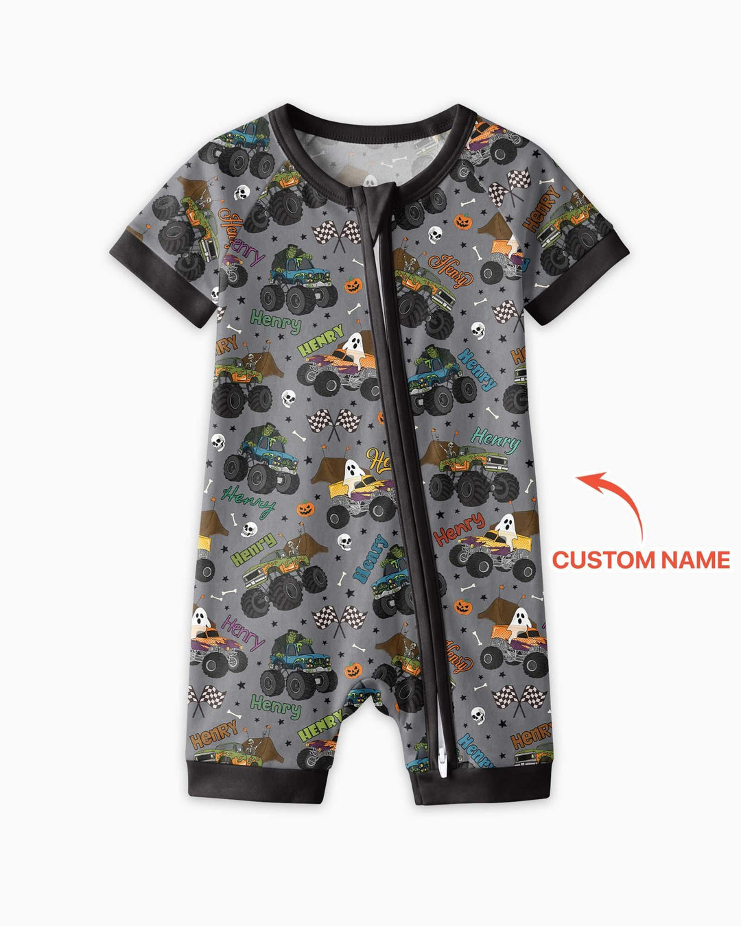 Plantilla PERSONALIZADA de Bambú Pijama Corto con Cremallera