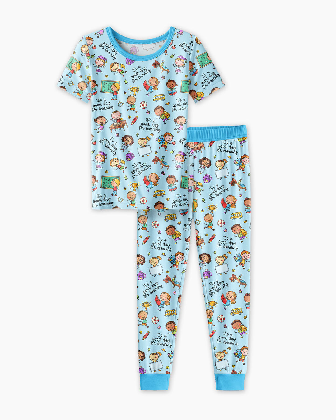 Little Learners Adventure Bamboo Two Piece Short Sleeve Pajama Set