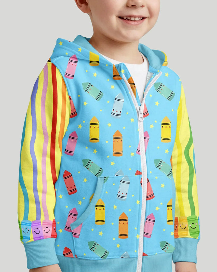 Kapuzenpullover aus Bambus mit hebräischem Alphabet und Reißverschluss