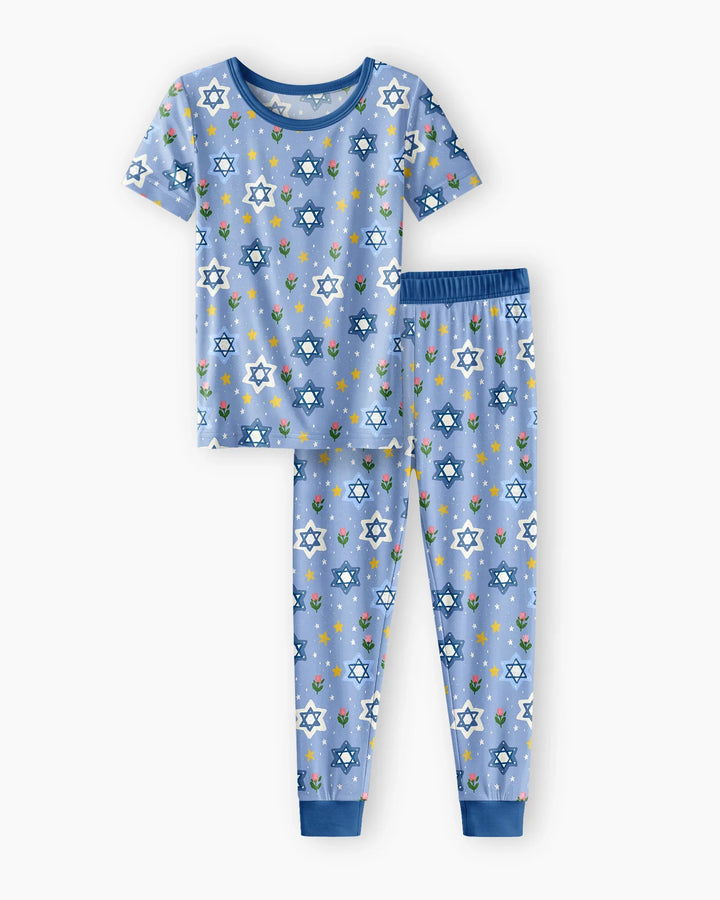 Starry Bloom Blessings Family Matching Bamboo Two Piece Short Sleeve Pajama Set