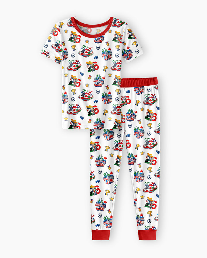 Conjunto de pijama de dos piezas de manga corta de bambú