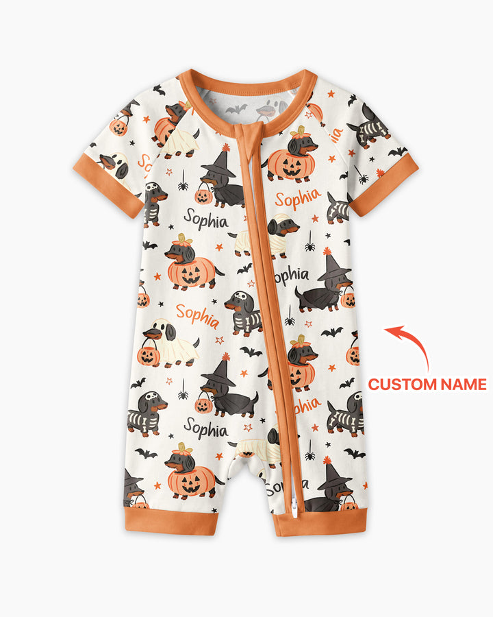 Orange and Black Dachshund Bamboo Shorty Zippy