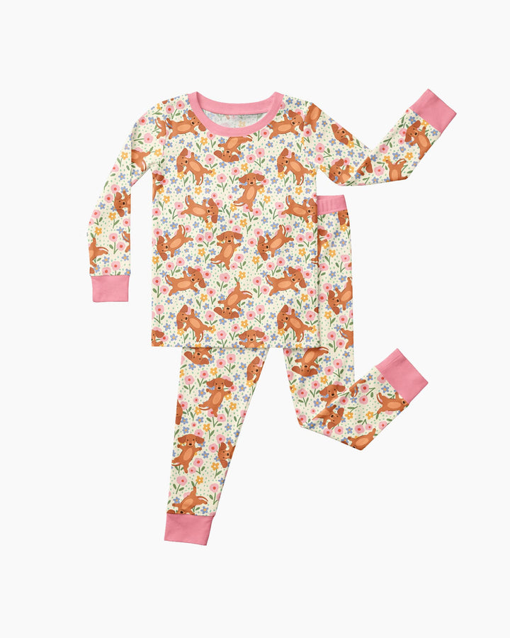 Conjunto de pijama de dos piezas de bambú de manga larga