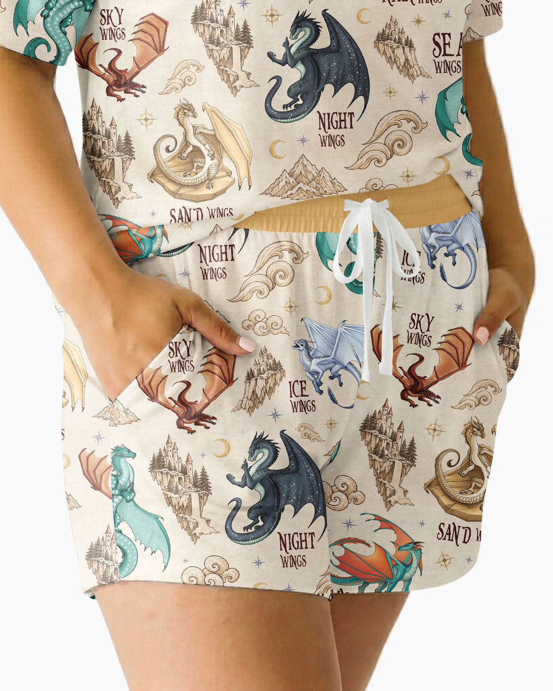 Elemental Dragons Bamboo Women Short Sleeve Short Pajama Set