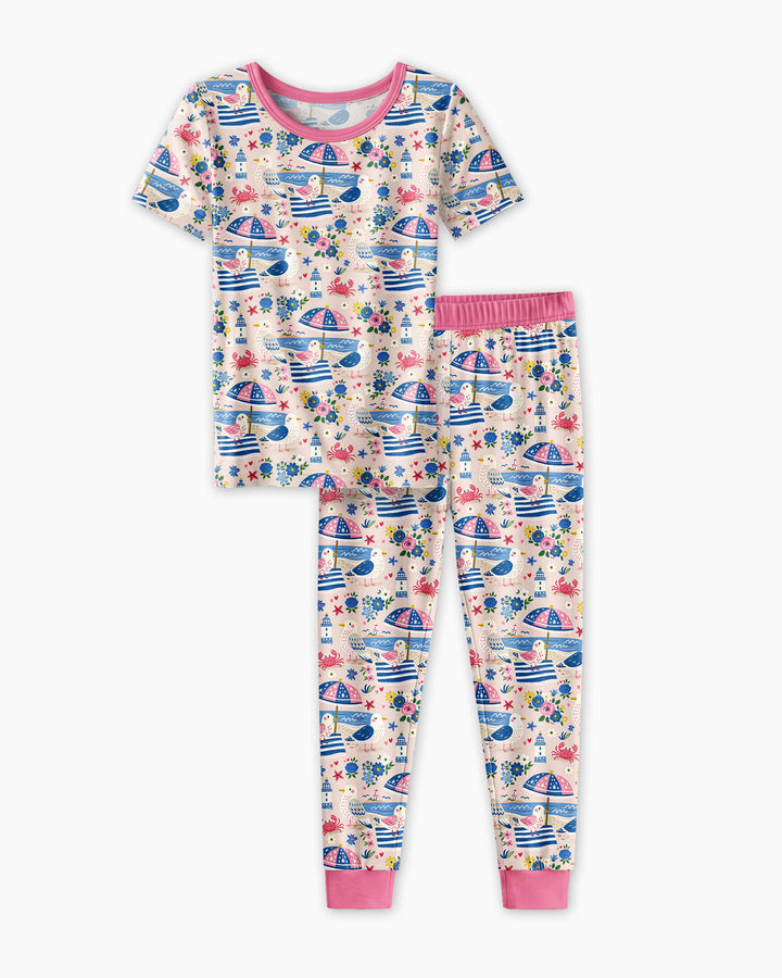 A Day At The Shore Bamboo Two Piece Short Sleeve Pajama Set