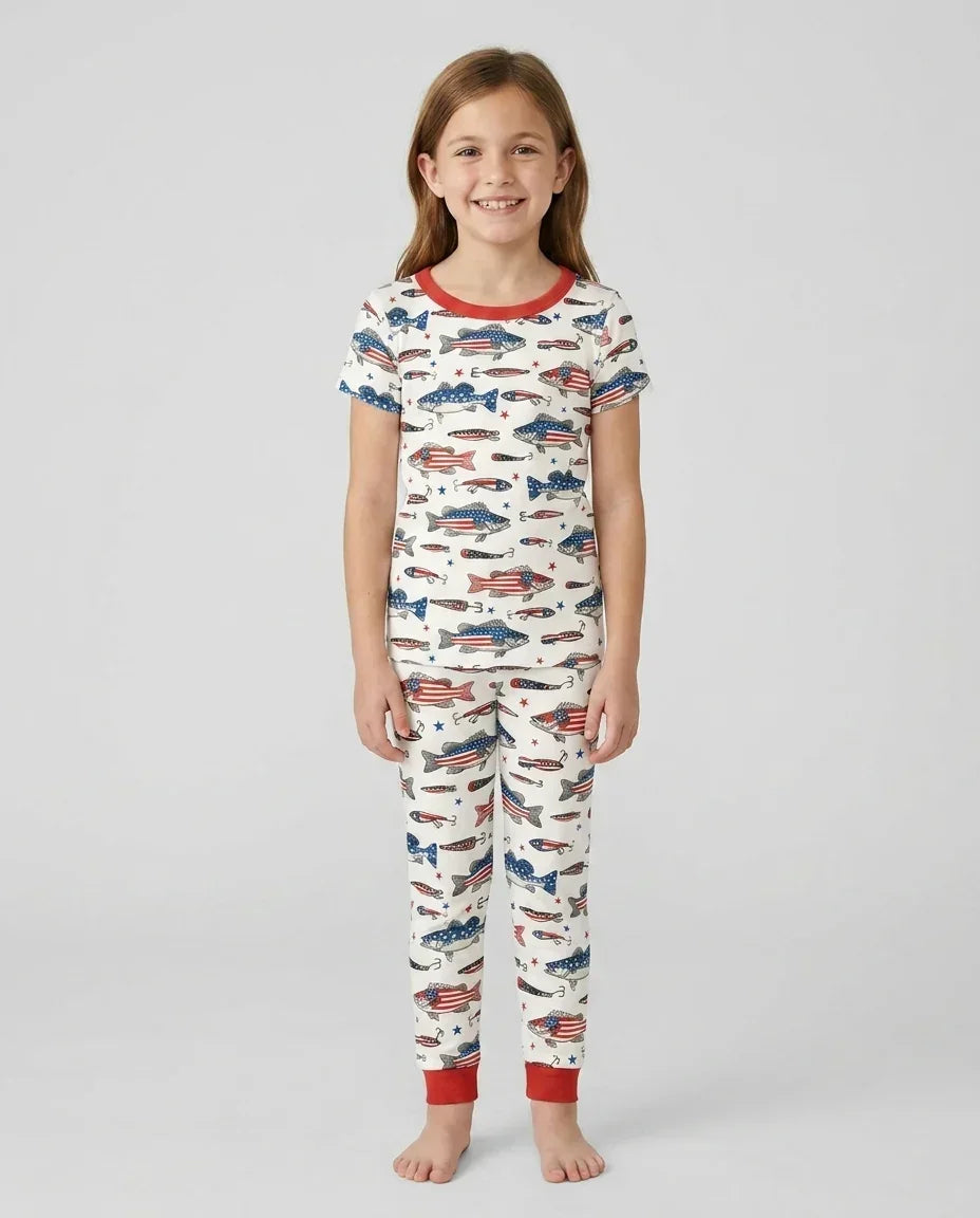 Conjunto de pijama de dos piezas de manga corta de bambú