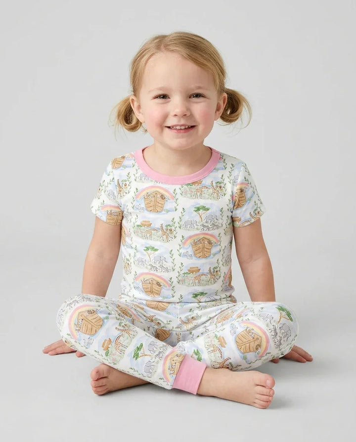 Noah And The Ark Bamboo Two Piece Short Sleeve Pajama Set
