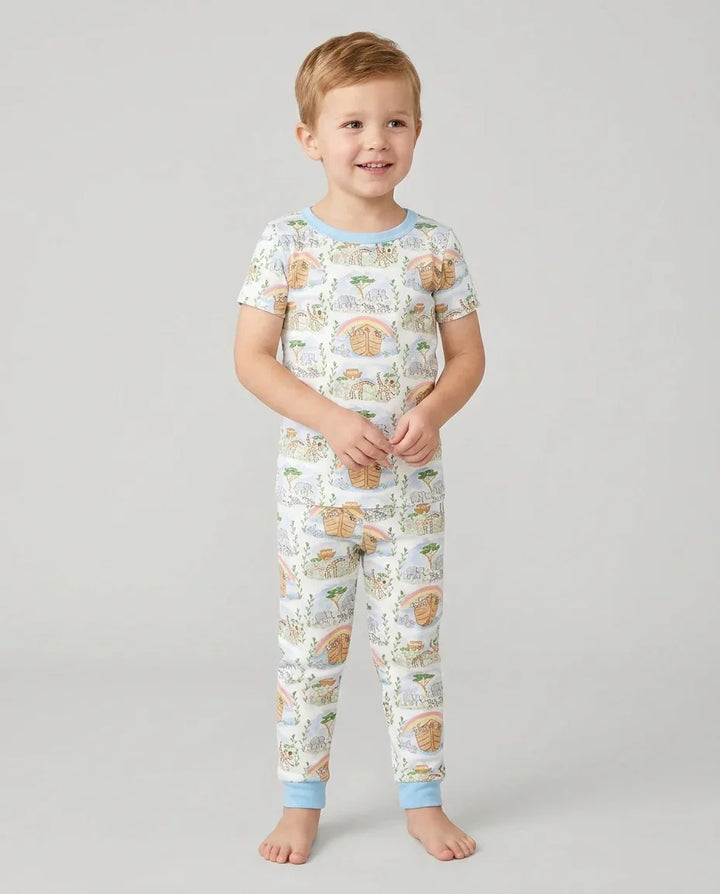 Noah And The Ark Bamboo Two Piece Short Sleeve Pajama Set