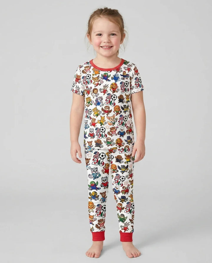 Conjunto de pijama de dos piezas de manga corta de bambú