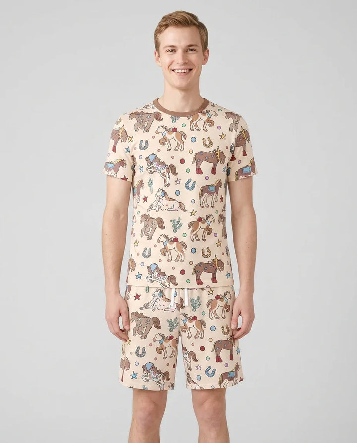 Lil' Buckaroo Bamboo Men Short Sleeve Short Pajama Set