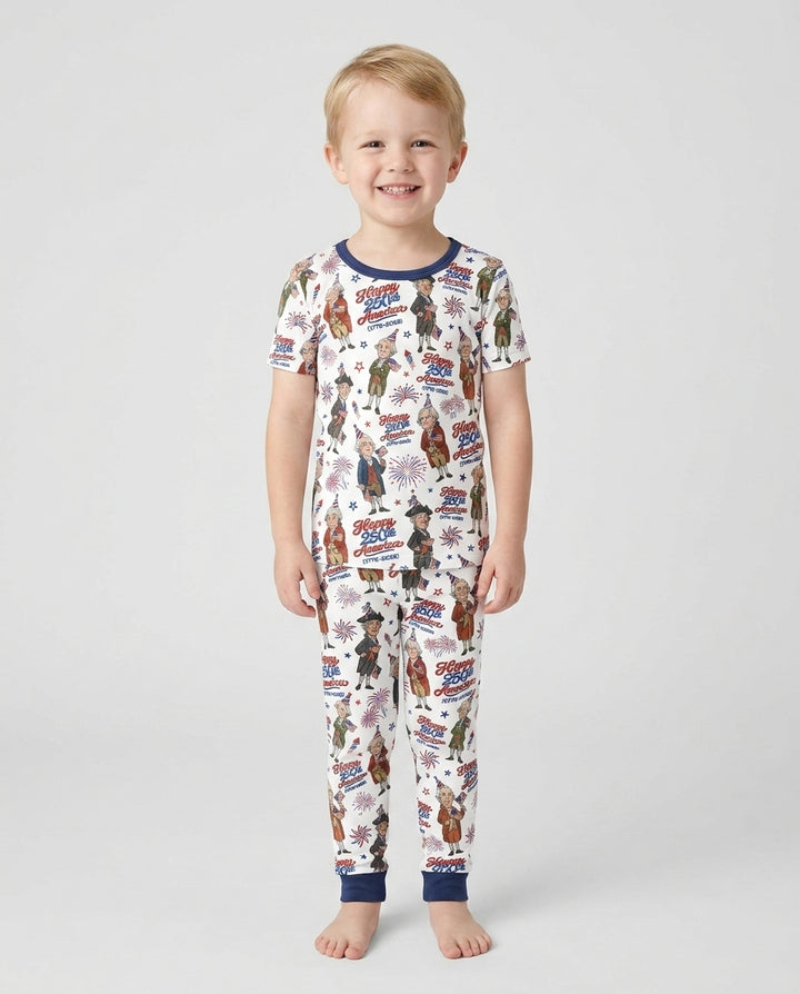 Party Like It's 1776 Family Matching Bamboo Two Piece Short Sleeve Pajama Set