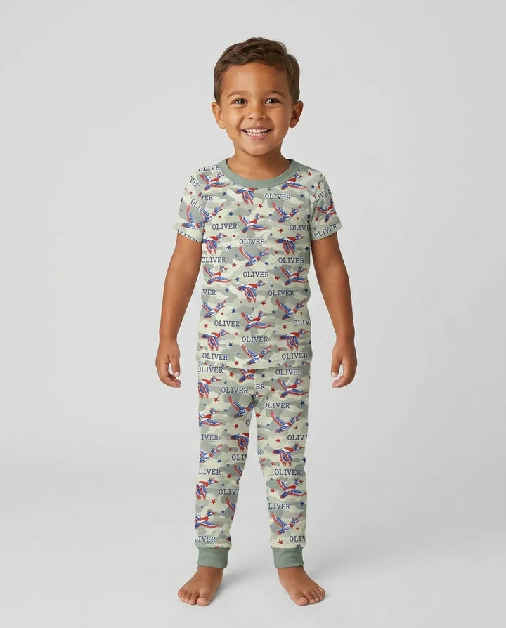 Zweiteiliges, kurzärmliges Pyjama-Set mit Marienkäfern