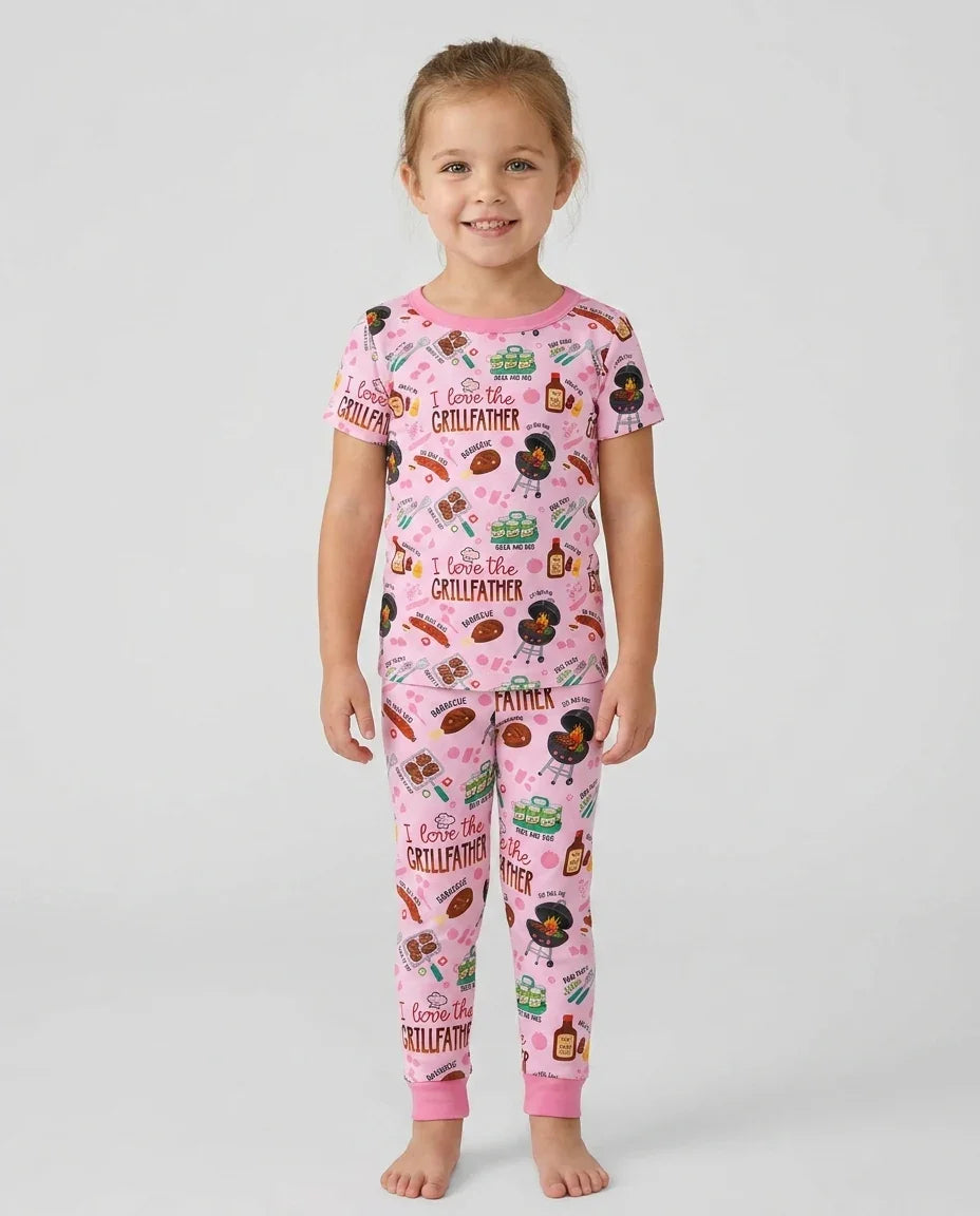The Grill Father Family Matching Bamboo Two Piece Short Sleeve Pajama Set