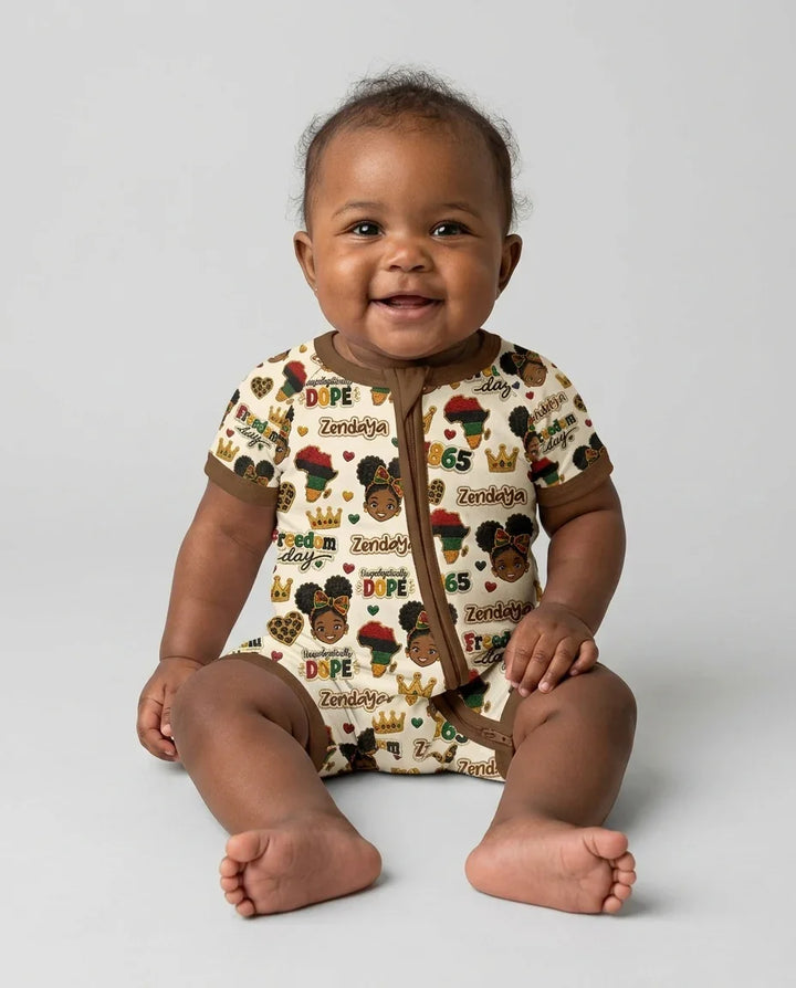 Custom Name Juneteenth Unapologetically Dope Bamboo Shorty Zippy