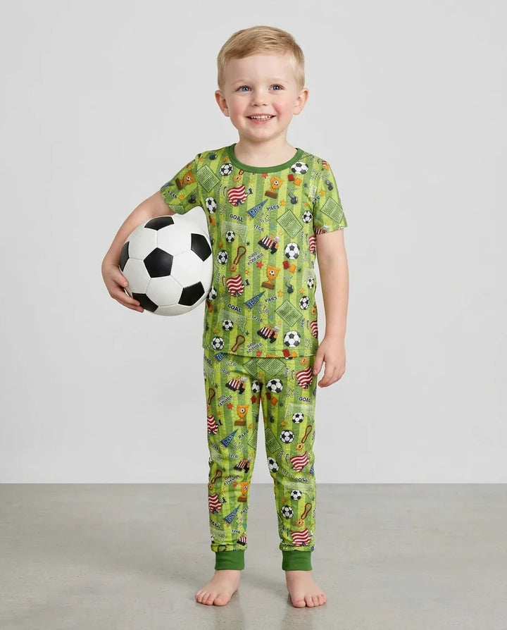 Conjunto de pijama de dos piezas de manga corta de bambú