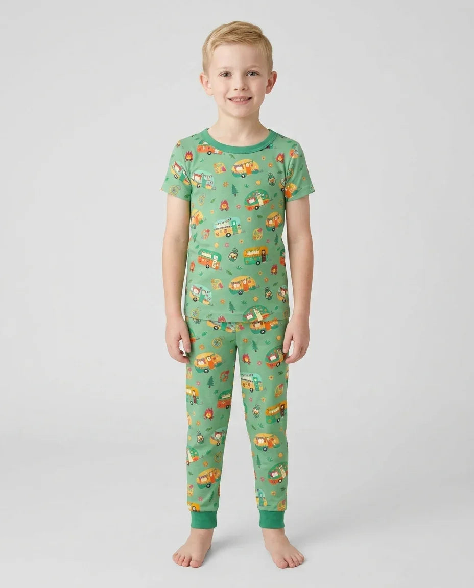 Zweiteiliges, kurzärmliges Pyjama-Set mit Marienkäfern