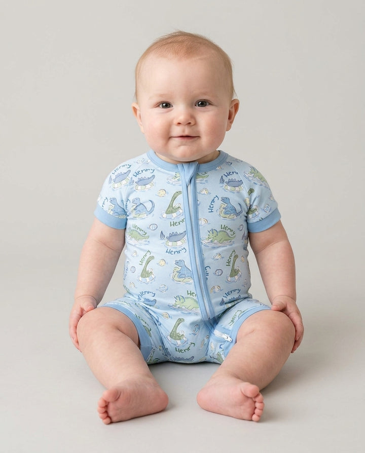 Plantilla PERSONALIZADA de Bambú Pijama Corto con Cremallera