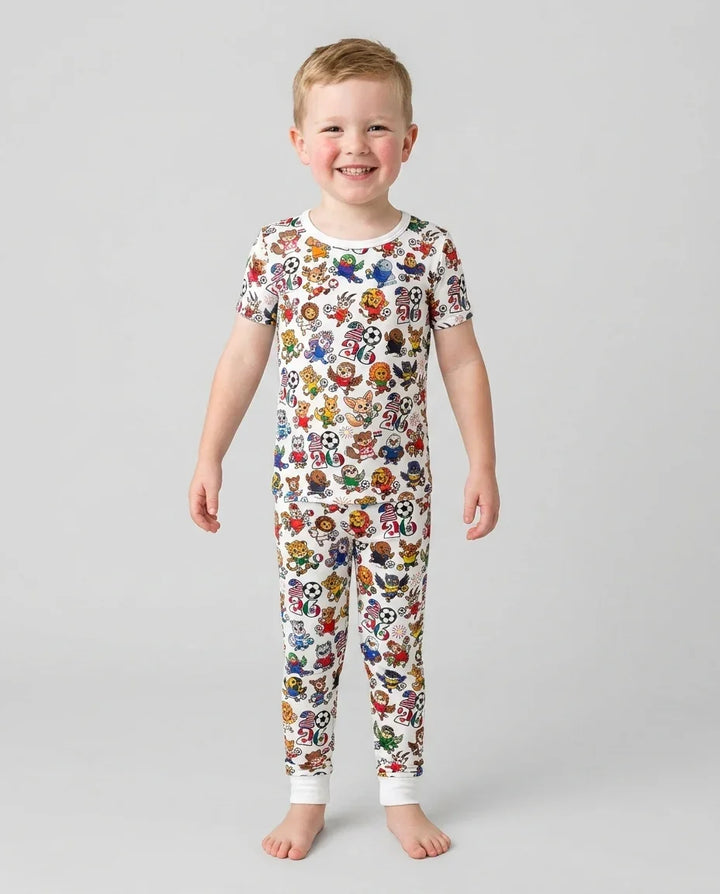 Conjunto de pijama de dos piezas de manga corta de bambú