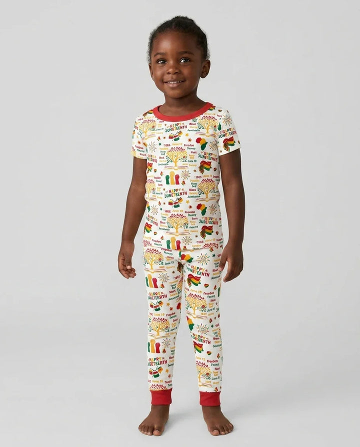 Happy Juneteenth Bamboo Two Piece Short Sleeve Pajama Set