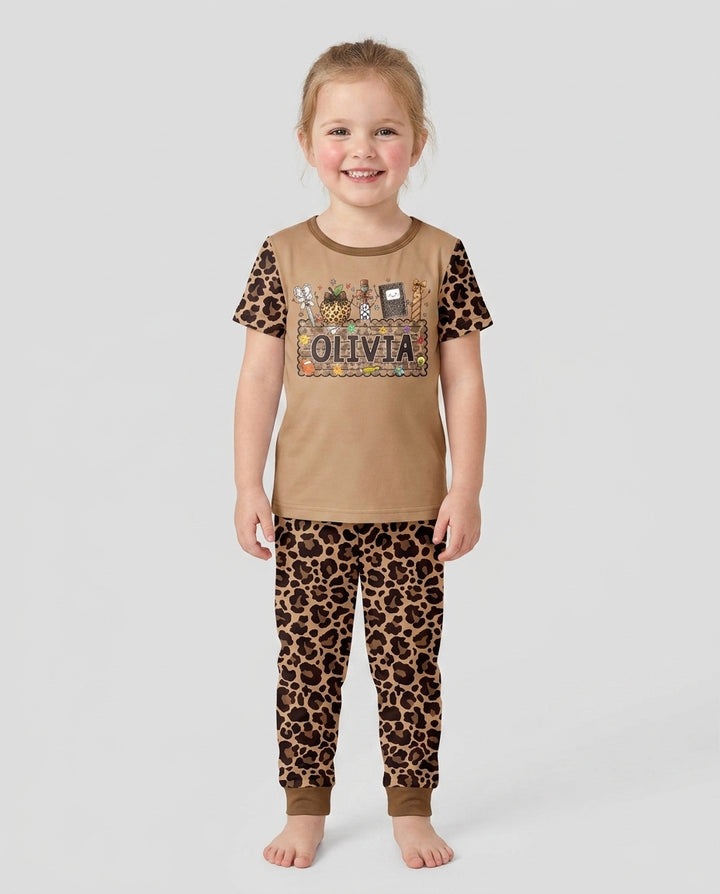 Zweiteiliges, kurzärmliges Pyjama-Set mit Marienkäfern