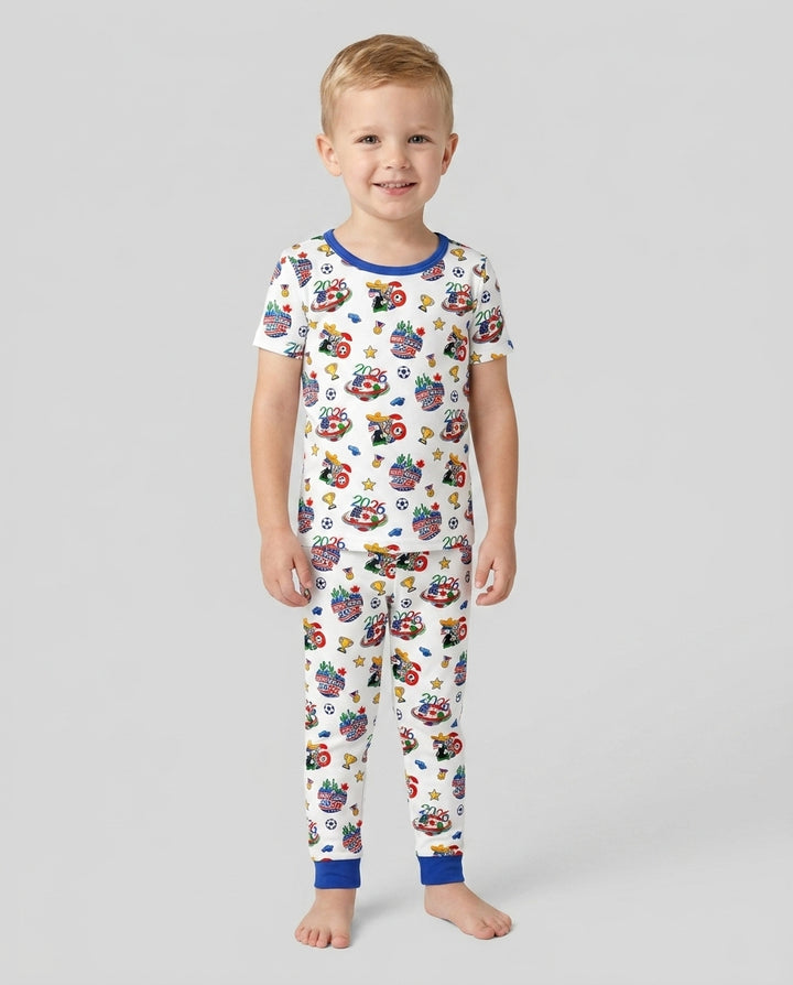 Conjunto de pijama de dos piezas de manga corta de bambú