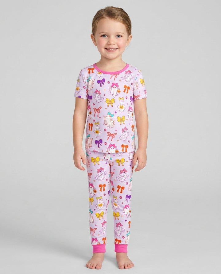 Coquette Ghost & Bow Bamboo Two Piece Short Sleeve Pajama Set