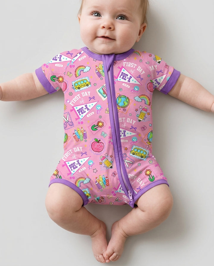 Plantilla PERSONALIZADA de Bambú Pijama Corto con Cremallera