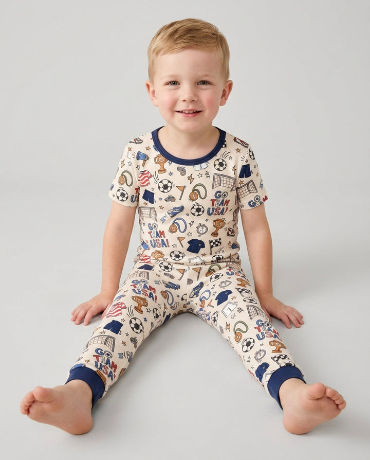Soccer Go Team USA Bamboo Two Piece Short Sleeve Pajama Set