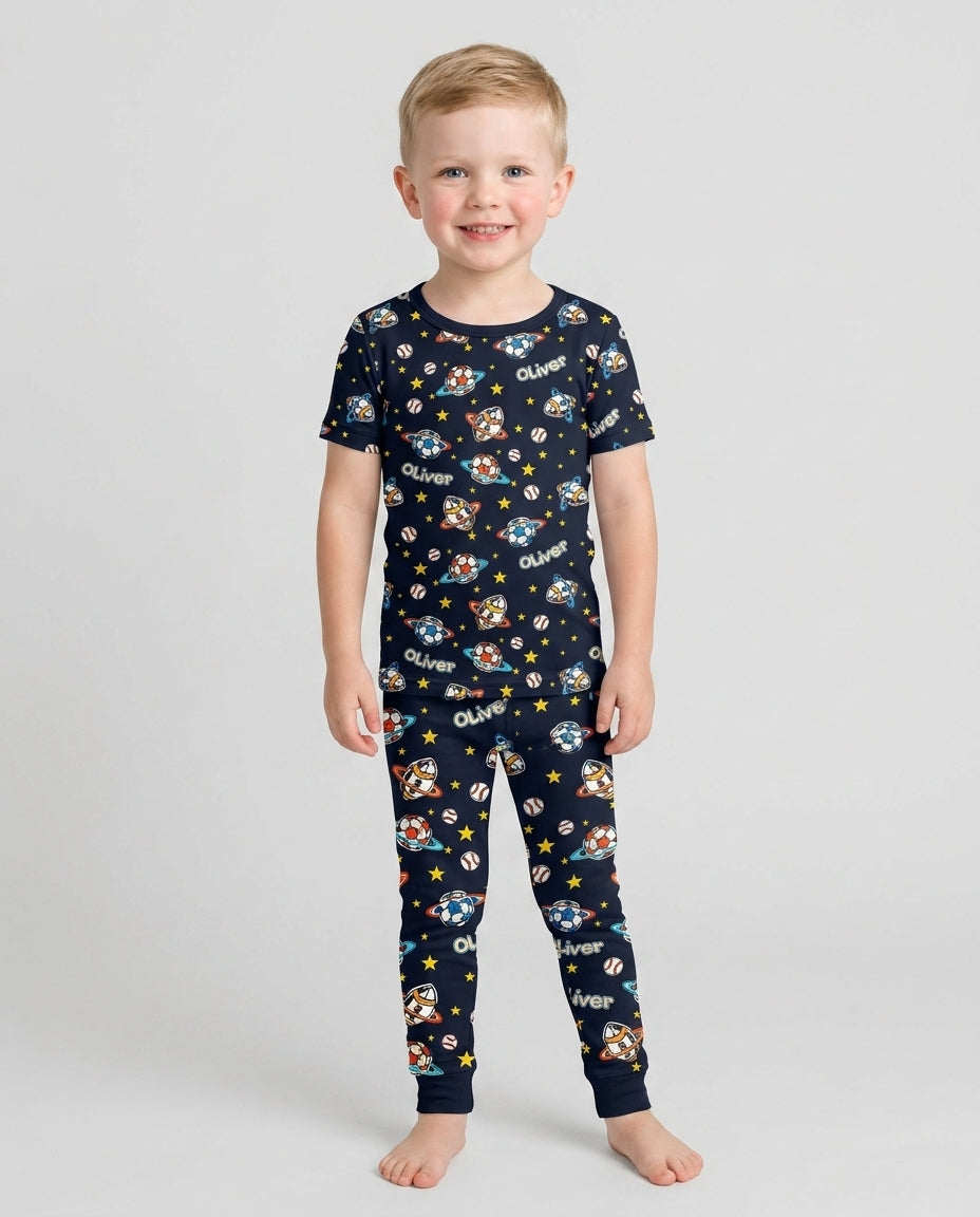 Zweiteiliges, kurzärmliges Pyjama-Set mit Marienkäfern