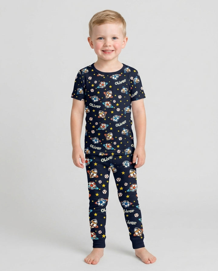 Zweiteiliges, kurzärmliges Pyjama-Set mit Marienkäfern