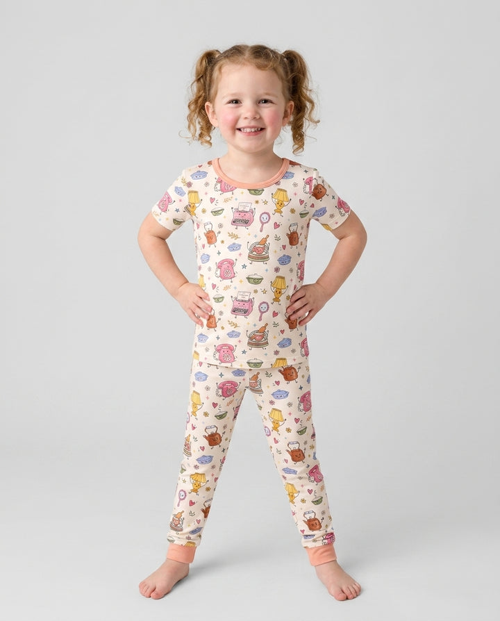 Conjunto de pijama de dos piezas de manga corta de bambú