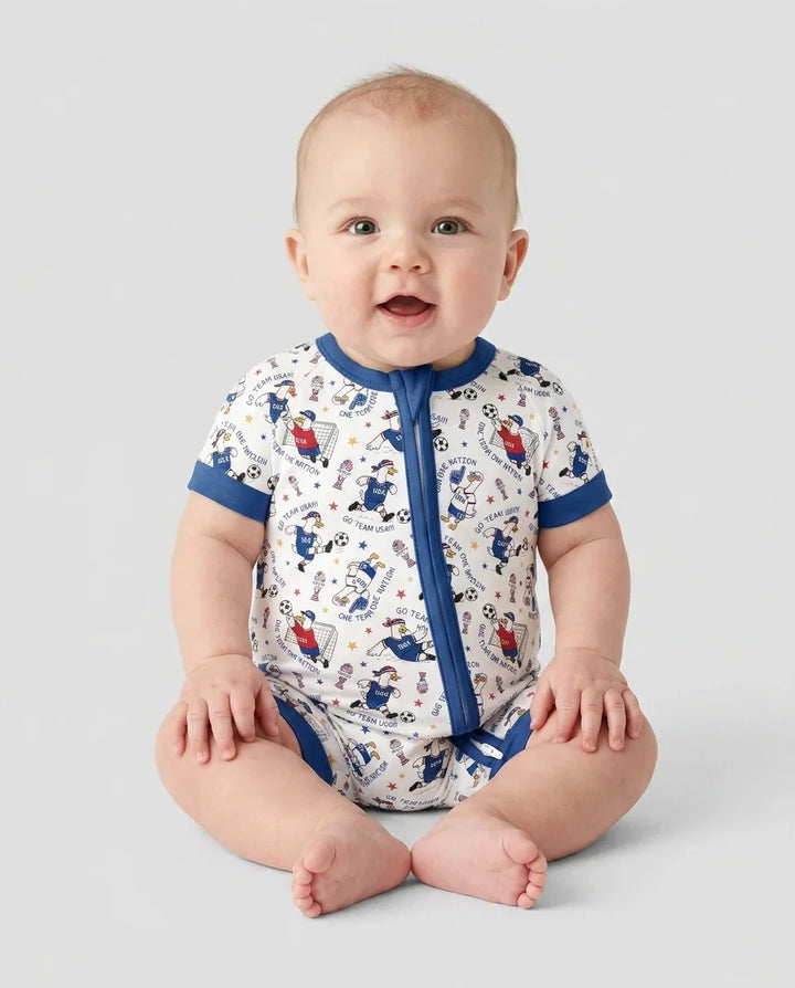 USA Soccer Goose Family Matching Bamboo Shorty Zippy