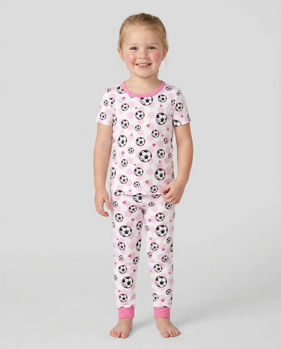 Goal Squad Family Matching Bamboo Two Piece Short Sleeve Pajama Set