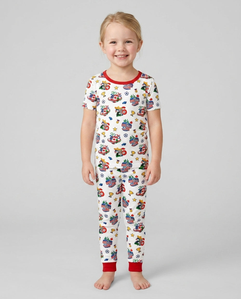 Conjunto de pijama de dos piezas de manga corta de bambú