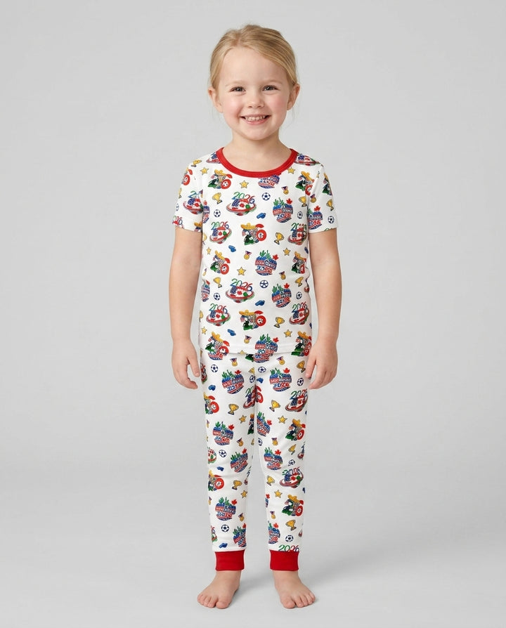 Conjunto de pijama de dos piezas de manga corta de bambú