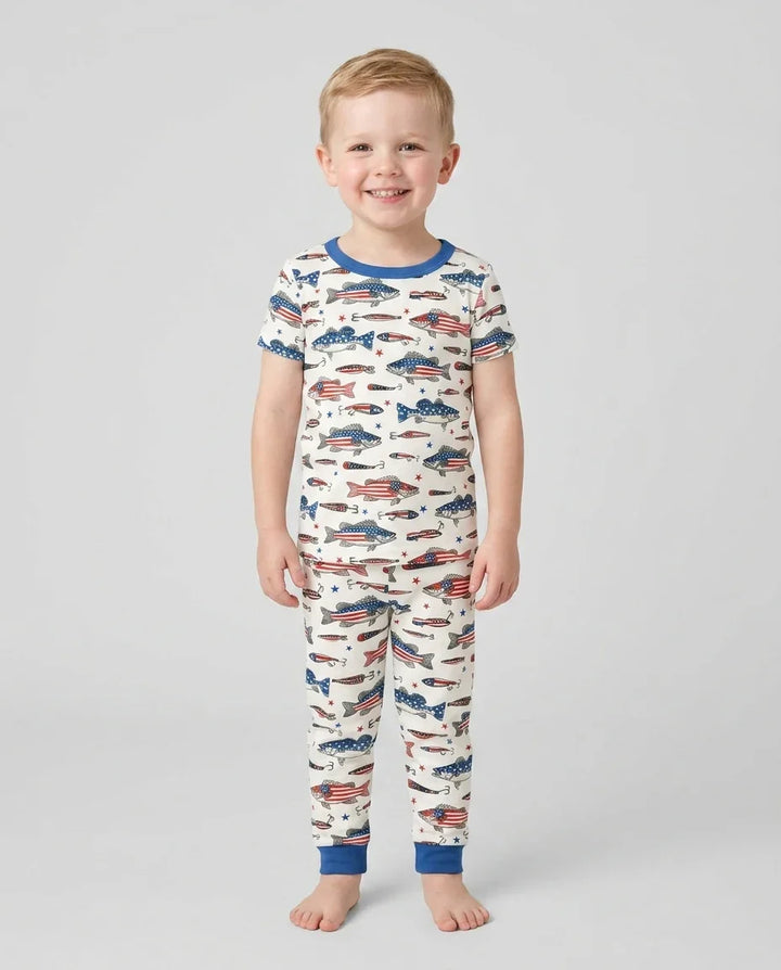 Conjunto de pijama de dos piezas de manga corta de bambú