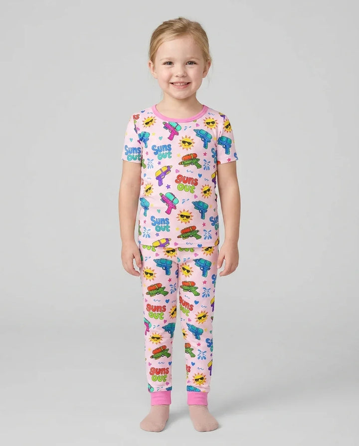 Sun Out Guns Out Bamboo Two Piece Short Sleeve Pajama Set
