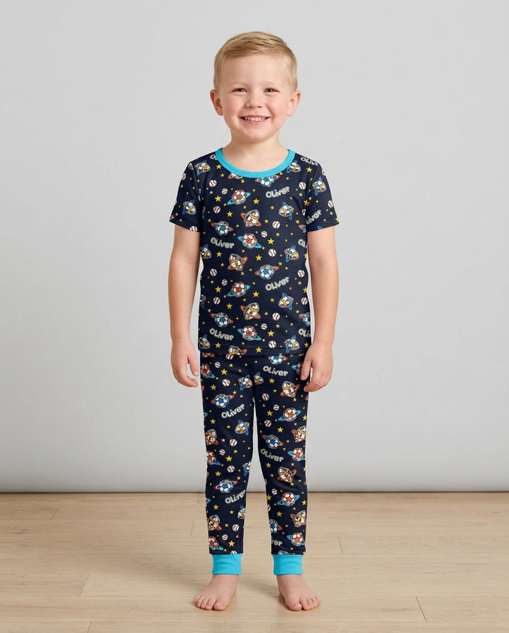 Zweiteiliges, kurzärmliges Pyjama-Set mit Marienkäfern