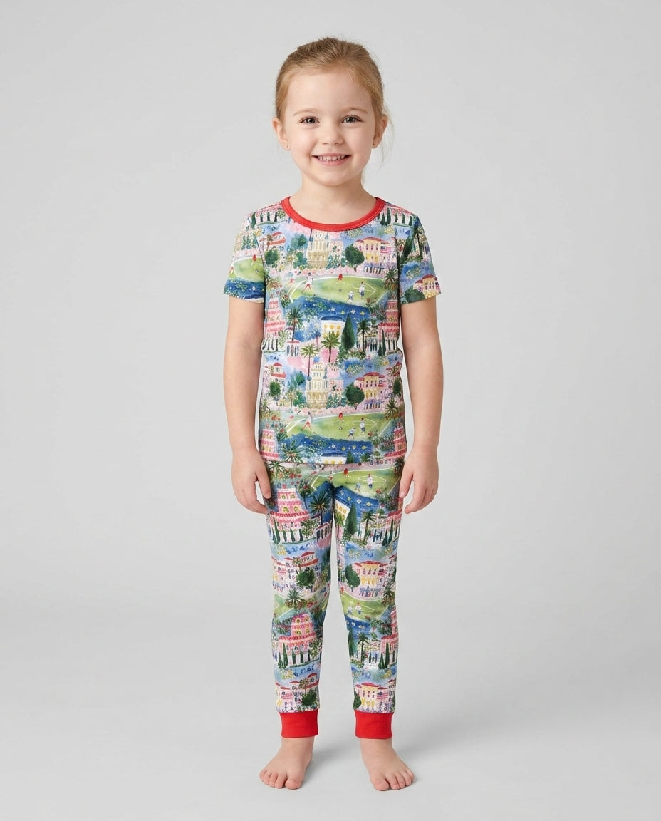 Zweiteiliges, kurzärmliges Pyjama-Set mit Marienkäfern