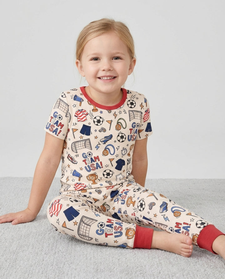 Soccer Go Team USA Bamboo Two Piece Short Sleeve Pajama Set