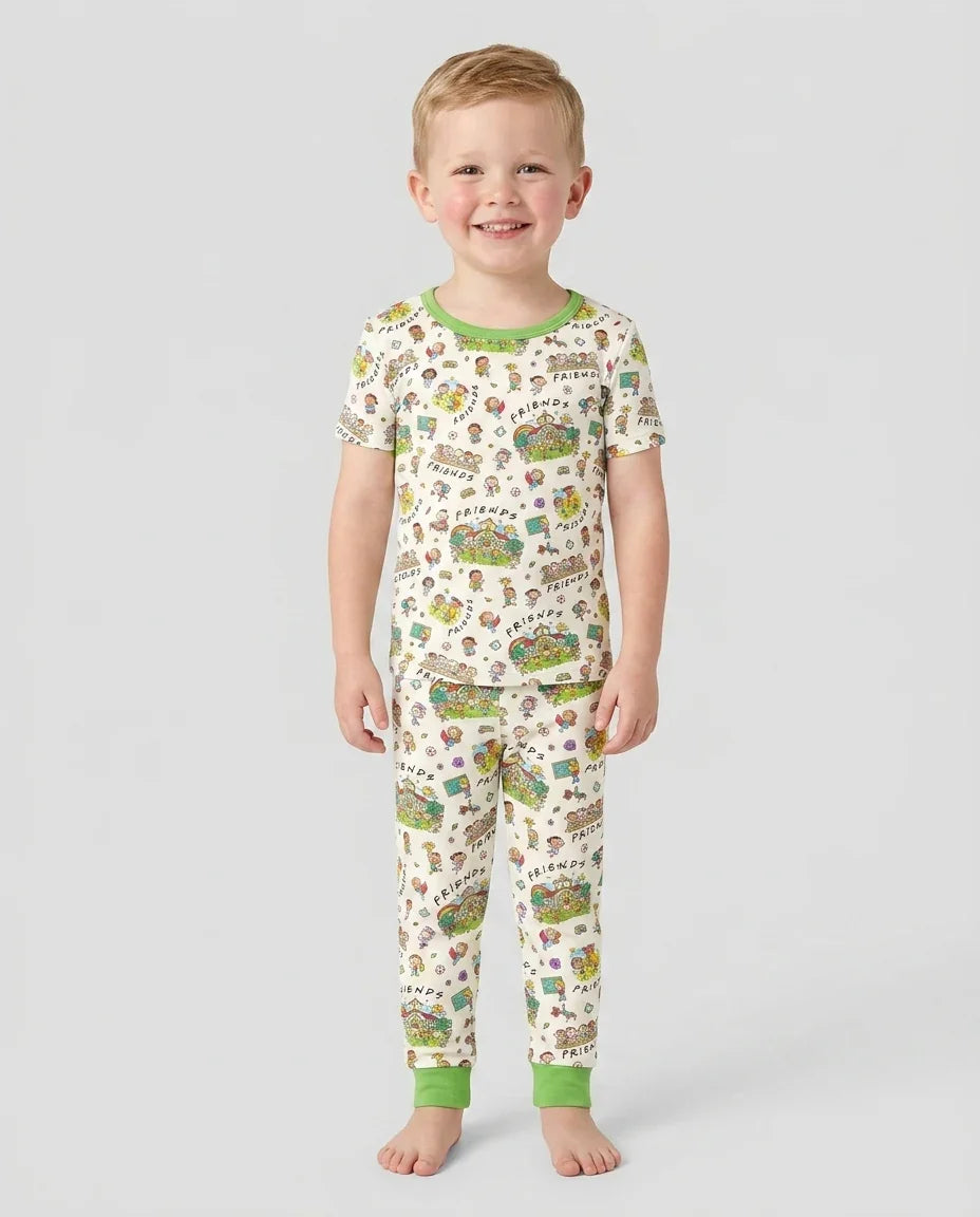 School Friends Forever Bamboo Two Piece Short Sleeve Pajama Set