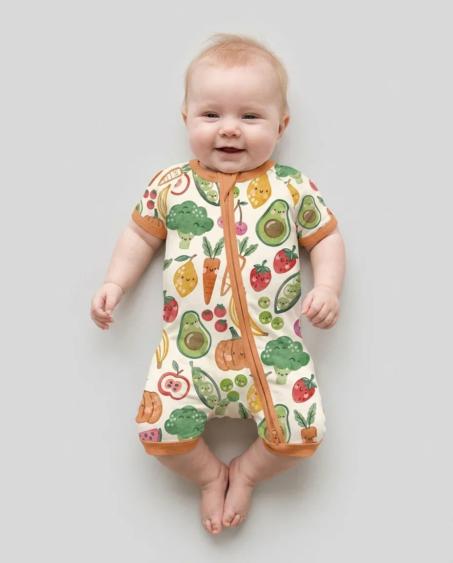 Veggie Friends Family Matching Bamboo Shorty Zippy