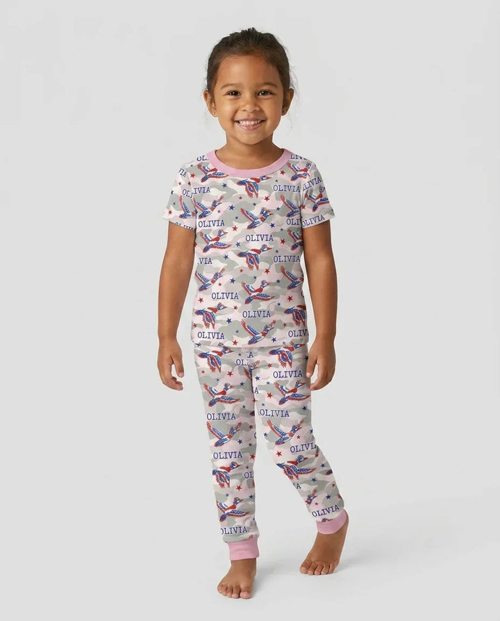 Zweiteiliges, kurzärmliges Pyjama-Set mit Marienkäfern