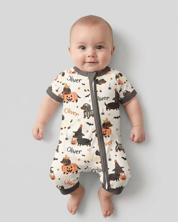 Orange and Black Dachshund Bamboo Shorty Zippy